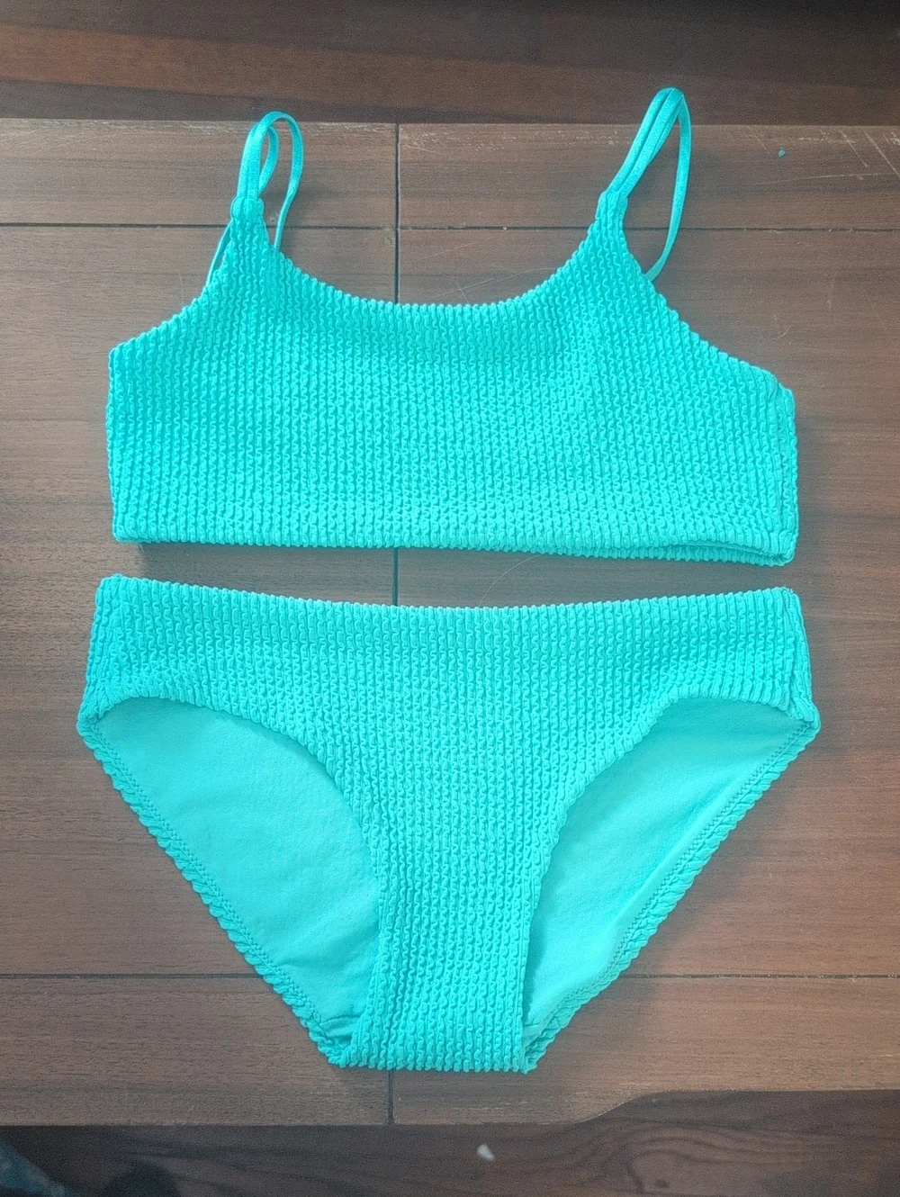 H&M Kids Turquoise Textured Two-Piece Swim Set